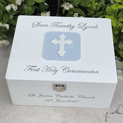 First Holy Communion</br>Large  Keepsake Box Cross